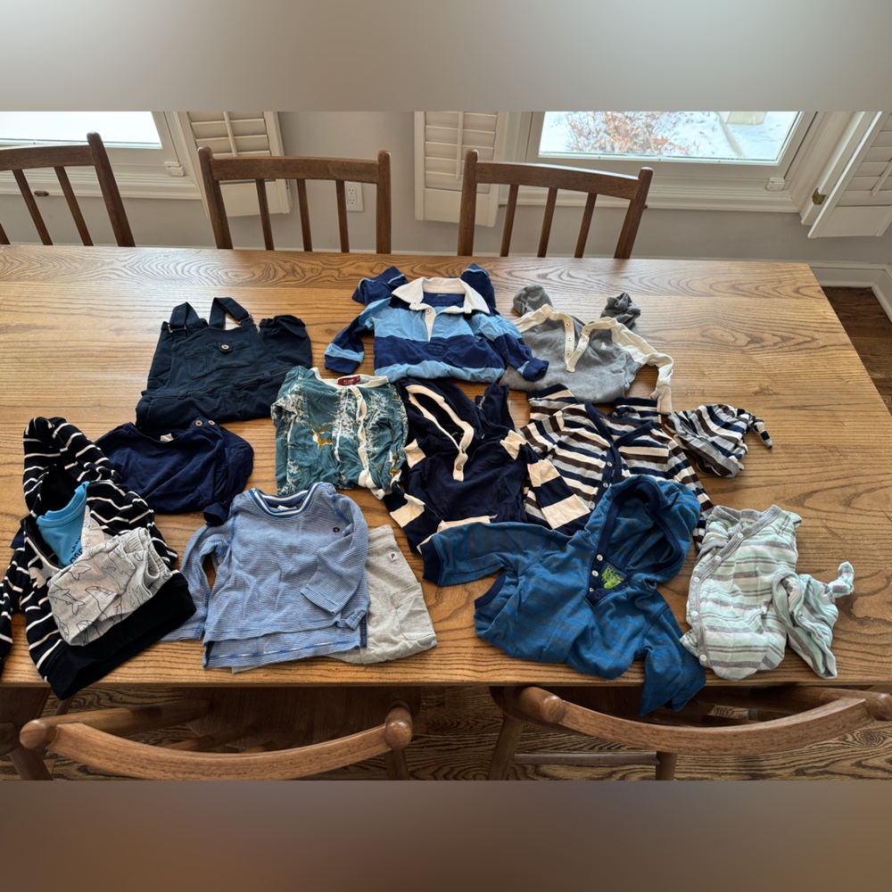 Lot of baby boy clothing size 6-12 months (14 items total)